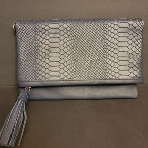 Gigi NY convertible Crossbody/shoulder/clutch Python Embossed Leather